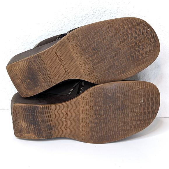 Vintage Y2K Donald J. Pliner Clogs Heels Square Toe Brown Suede Bow Preppy VTG 7 - Picture 10 of 11